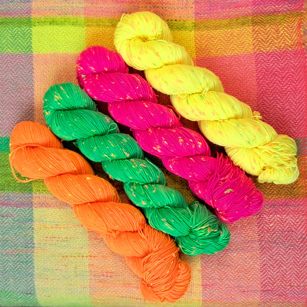 HIGHLIGHTER SETS 🧡💛💚🩷 NEON NEPP BASE Double Knit 4ply Fingering
