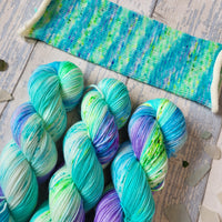 OCEAN Twin Stitches Designs Patreon Exclusive Sock / Shawl Sets 100g plus 20g