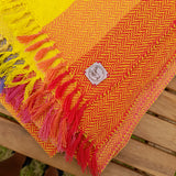 Handwoven Cotton Rainbow Check Wrap Shawl Scarf